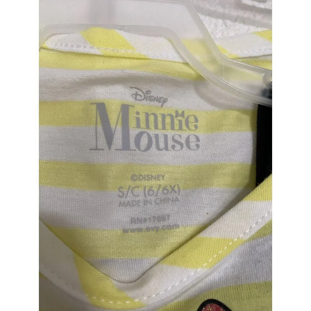 Disney Minnie Mouse Girls 3 Piece Outfit Top & Leggings Short Sleeves Size 6